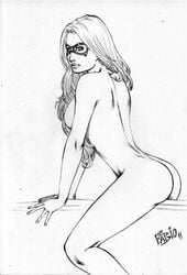 1girls black_cat_(marvel) fabio felicia_hardy female female_only greyscale human marvel monochrome solo spider-man_(series)