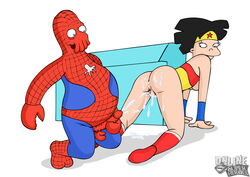 amy_wong cosplay female futurama human male marvel marvel_comics online_superheroes pussy spider-man_(cosplay) straight wonder_woman_(cosplay) zoidberg