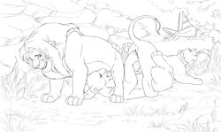 2010 anus disney feral incest lion lioness lynx_girl_(artist) monochrome nala penis pussy sarabi simba the_lion_king