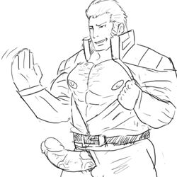 1boy bara blank_background gay king_of_fighters male male_only maxima_(kof) monochrome simple_background snk solo solo_focus solo_male tagme white_background yaoi