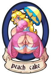 ass big_ass big_breasts big_butt dat_ass demien elbow_gloves gloves mario_(series) nintendo princess_peach pussy super_princess_peach transparent_background