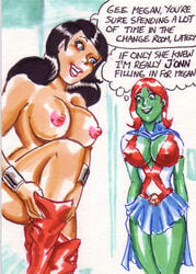 alien amazon dc_comics donna_troy green_martian green_skin joe_gravel m'gann_m'orzz martian miss_martian shower showering teen_titans wonder_girl wonder_woman_(series)