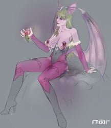 clothing darkstalkers drawn lactation m0ar medium_breasts morrigan_aensland tagme