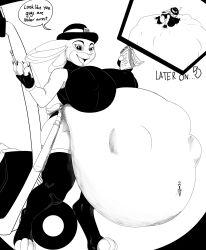 anthro belly clothing comic disney drdeadman english_text hi_res judy_hopps mammal monochrome navel_piercing simple_background solo text vore zootopia zootropolis