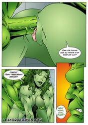 1boy 1girls big_breasts big_penis breasts comic cousins dialogue doggy_style female fondling_breast fondling_breasts grabbing_breasts green_hair green_skin hulk hulk_(series) incest leandro_comics male male/female marvel marvel_comics muscles muscular muscular_female muscular_male nude sex she-hulk speech_bubble straight vaginal_penetration veiny_muscles veiny_penis