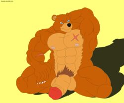 1boy 2013 abs anthro balls bear biceps big_muscles brown_fur canine claws erection fur looking_at_viewer male male_only maxime-jeanne muscles nipples nude pecs penis pose scar smile solo tomoaki_iruma