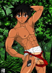 censored censored_balls censored_penis censored_testicles gouryu male male_only mosaic_censoring mosaic_censorship muscle muscles solo