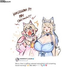 2026 2girls big_breasts blaparky cleavage female_only fuwamoco fuwawa_abyssgard hololive hololive_english hololive_english_-advent- huge_breasts humor mococo_abyssgard tagme twitter virtual_youtuber