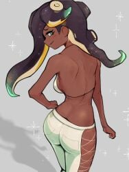 1girls artist_request ass back bare_back butt dark-skinned_female dark_skin female marina_(grand_festival) marina_(splatoon) nintendo pants solo splatoon splatoon_(series) splatoon_3 tagme