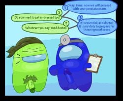 among_us among_us_(series) among_us_blue ballsack lime_(among_us) penis prostate_exam pubic_hair