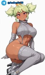 ai_generated amberbs18 blonde_hair boobs brawl_stars mandy_(brawl_stars) smile supercell sweater white_background