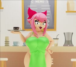 big_ass big_breasts brawl_stars coffee melodie_(brawl_stars) milk milking_breasts zalt_47