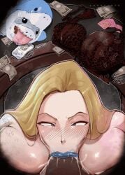 animated big_breasts blonde_hair blowjob emma_frost erogearts gif marvel mature_female milf submissive_female