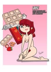 bush carpet_matching_drapes disventure_camp disventure_camp:_fans_vs_favorites german_female grey_eyes lake_(disventure_camp) naked_female odd_nation_cartoons pubic_hair red_hair riccardus97 wink