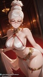 1girls ai_generated ayase_seiko big_breasts blush breasts brown_eyes curvy curvy_body curvy_female dancer dancer_outfit dandadan dreamyan_ai earrings female female_focus female_only glasses harem_outfit hi_res high_quality high_resolution highres large_breasts looking_at_viewer pose posing revealing_clothes seductive seductive_eyes seductive_look seductive_mouth seductive_pose seductive_smile smile smiling solo solo_female solo_focus thick_ass thick_thighs thighs tied_hair uncensored white_hair