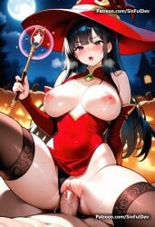 ai ai_art ai_generated copulation female kono_subarashii_sekai_ni_shukufuku_wo! konosuba megumin penetration vaginal vaginal_penetration witch