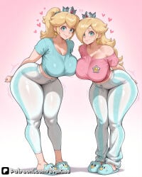 1girl 1girls ai_generated blonde blonde_female blonde_hair blue_eyes breasts camel_toe cameltoe cleavage clothed clothed_female curvy curvy_figure evekiss female female_focus female_only focus fully_clothed hello_kitty hello_kitty_(series) large_breasts mario_(series) mario_bros mario_kart nintendo nintendo_switch nipples nipples_covered nipples_visible_through_clothing pajamas pants peach princess princess_peach princess_rosalina pussy rosalina sfw solo solo_female solo_focus teeth thick_thighs thighs tight_clothes tight_clothing tight_fit tights uncensored wide_hips
