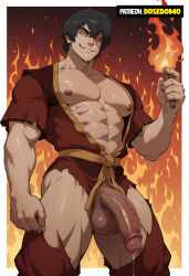 ai_art ai_generated anime anime_character anime_screencap anime_style bara big_ass big_balls big_muscles big_penis gay gay_domination gay_male muscles muscular muscular_male yaoi