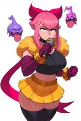 1girls ai_generated big_ass big_breasts brawl_stars colettelover melodie_(brawl_stars) melodie_note_(brawl_stars) pink_hair solo