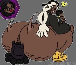 1boy 1girl age_difference cellulite cellulite_ass chocolate_girl dark-skinned_female dark_skin ebony ebony_female giant_ass gilf granny huge_ass locksussybaka old old_woman pokemon ryme_(pokemon) sitting_on_face