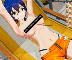 3d 3d_(artwork) belle_(zenless_zone_zero) censored darkbahamuth female pinup topless zenless_zone_zero