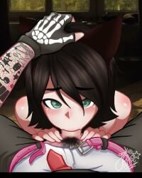 2boys black_hair cat_ears catboy cum_in_pussy frank_iero gay gay_blowjob gay_male gay_sex gerard_way gloves green_eyes hand_on_head hand_on_hip male male/male male_focus male_only male_penetrating my_chemical_romance pale-skinned_male pale_skin penis penis_in_mouth pleasure_face pov pov_blowjob pov_eye_contact pov_hands pov_male pov_sex real_person sexy sexy_pose tagme video