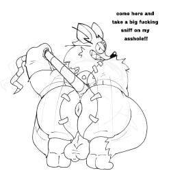 1boy anthro ass balls butt dialogue english_text faceless_male fat_ass gay human imminent_sex inviting looking_at_viewer looking_back mad_rat_(character) mad_rat_(mad_rat_dead) mad_rat_dead male male_only presenting presenting_ass presenting_butt solo solo_focus tail teasing text warpycloak_(artist)