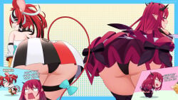 2girls animal_ears ass big_ass exhibitionism exhibitionist hakos_baelz hololive hololive_english hololive_english_-council- hololive_english_-promise- horn huge_ass irys_(hololive) long_hair panties presenting_ass rat_ears rat_girl rat_tail sluts slutty_female tail