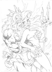 ariel disney father_and_daughter incest king_triton monochrome nipples penis pussy r_ex sebastian_(disney) the_little_mermaid