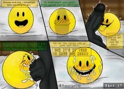 acqua_lizard ballsack black_penis blowjob cum cum_in_mouth cum_on_face foreskin licking_penis minecraft minecraft_mod penis veiny_penis verity_(thatmob)