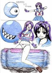 athena_asamiya king_of_fighters kuromaru_(mugen) m.u.g.e.n panties purple_hair rape school_uniform serafuku skirt_lift snk tentacle