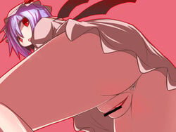 anus blue_hair censored hakika hat pussy red_eyes remilia_scarlet short_hair touhou