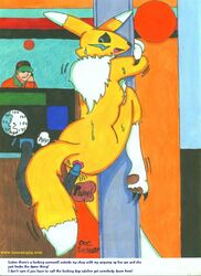 anthro claws color digimon doc_icenogle female fur furry human interspecies male nude renamon tagme tail