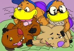 angry_beavers anthro beaver crossover daggett daniel_platypus furry gay interspecies male_only mammal nickelodeon norbert platypus rodent taz-mania timothy_platypus yaoi