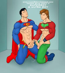 2boys conner_kent dc gay icemanblue jo_nah kon-el legion_of_superheroes male male_only multiple_boys multiple_males puberty pubic_hair superboy ultra_boy yaoi