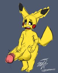 3_toes 4_fingers anthro balls big_balls big_penis colored digital_drawing_(artwork) digital_media_(artwork) erection feet fingers fur generation_1_pokemon genitals hair hi_res huge_balls huge_cock humanoid_genitalia humanoid_penis male mammal nintendo penile penis pikachu pokemon pokemon_(species) rodent short_stack small_but_hung smol_artz solo solo_male tail throbbing throbbing_penis toes