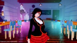 1boy 1girls 3d 3d_animation abf_mmd animated beacon_academy_uniform black_hair black_hair_female breasts cum cum_in_pussy cum_inside dancing doggy_style female_on_top half-dressed half_naked half_naked_female licking_armpit music penetration red_highlights reverse_cowgirl_position ruby_rose rwby school_uniform sex sex_from_behind showing_breasts showing_off silver_eyes sound spread_legs tagme video