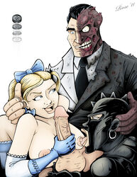 batman_(series) blonde blonde_hair blue_eyes dc_comics rosenrot spice sugar suit two-face