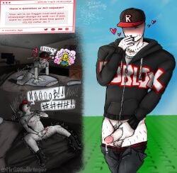 1boy 1man background blush blushing_male colored cum_on_pillow cumming dark_room dick fantasizing goonbringer guest_(roblox) hairy_male hard_cock hard_penis holding_penis humping humping_pillow jacket jerking jerking_off jizz moaning_in_pleasure noob noob_(roblox) not_forsaken partly_clothed pierced_nipples playing_with_nipple request roblox robloxian room self_upload shaded shaking shivering solo solo_male standing_masturbation strawpage strawpage_request sweat sweat_stain sweat_stains sweatdrop sweating t-shirt text text_box thin thin_male twunk undone_pants watermark