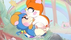 anal anal_sex anus balls blush bodily_fluids cricetid domestic_pig feral flower fur genitals group guitar hamster hamtaro hamtaro_(series) herbert_(hamtaro) hi_res hood jingle_(hamtaro) male male/male male_feral male_penetrated male_penetrating male_penetrating_male mammal musical_instrument orange_body orange_fur penetration penile penile_penetration penis penis_in_ass pig plant plucked_string_instrument prince_bo_(hamtaro) rainbow rodent sex signature string_instrument suid suine sus_(pig) sweat tapering_penis thewizardstick umbrella