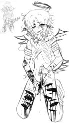 1boy blade blood castration cutting_penis dagger dismemberment forsaken forsaken_(roblox) genital_mutilation gore guro holy_shit knife male male_only masochism necroking nonbinary nonbinary_(lore) penectomy robloxian self_harm self_harm_fetish self_harm_scars solo tail two_time_(forsaken) weapon