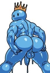 1boy ass_focus balls bara bara_ass barazoku bars big_ass blue_body bubble_ass bubble_butt crown cupyd cute cute_male flaccid flaccid_penis male male_only muscular muscular_male oc penis penis_down presenting_hindquarters slime testicles yaoi
