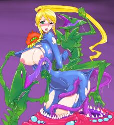 female human metroid nintendo pointy_chin samus_aran space_pirate tagme torn_bodysuit torn_clothes zero_suit