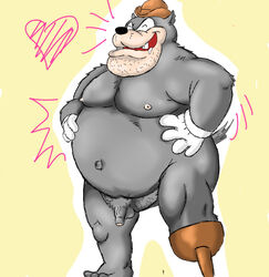 anthro balls belly big_belly disney fat male male_only obese obese_male overweight overweight_male peg-leg_pete penis public_domain steamboat_willie tagme