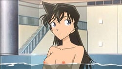 breasts detective_conan female female_only human nude pale_skin partially_submerged pointy_chin ran_mouri solo tagme water wide-set_eyes