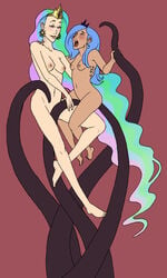 dontfapgirl friendship_is_magic human_only humanized long_hair my_little_pony nude_female princess_celestia princess_celestia_(mlp) princess_luna_(mlp) smooth_skin tentacle tentacle_sex