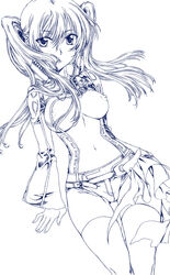 1girls breasts d.gray-man lenalee_lee monochrome solo tagme