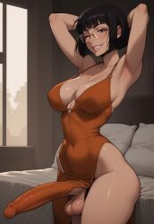 1futa 1futanari ai_generated ass big_ass big_breasts big_butt big_hips big_penis black_hair bob_cut breasts brown_eyes cleavage dick dickgirl durarara!! eyebrows eyelashes futa_only futanari glasses grin grinning grinning_at_viewer hair hands-free huge_cock imminent_fellatio imminent_oral indoors lips long_hair looking_at_viewer makeup narrow_waist narrowed_eyes nose penis pent_up seducing seductive seductive_eyes seductive_gaze seductive_look seductive_mouth seductive_pose seductive_smile smile smile_at_viewer smiley_face smooth_balls smooth_penis smooth_skin solo solo_dickgirl solo_focus solo_futa solo_futanari sonohara_anri testicles throbbing_penis velonix
