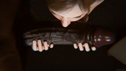 3d bedroom big_penis brown_hair dark-skinned_male dark_skin ellie_(the_last_of_us) ellie_williams female freckles huge_cock interracial interracial_sex large_penis light-skinned_female light_skin looking_at_another looking_pleasured male muscular muscular_male naughty_dog on_knees oral oral_sex penis pubic_hair taikakettu twitter_link twitter_username unseen_male_face veiny veiny_penis