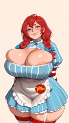 1girl 1girls ai ai_generated ass ass_bigger_than_head big_ass big_breasts big_butt big_thighs blue_eyes breasts breasts_bigger_than_head clothed clothing female female_focus gigantic_ass gigantic_breasts gigantic_butt hips hips_wider_than_shoulders huge_ass huge_breasts huge_butt huge_thighs lips massive_ass massive_breasts massive_butt massive_thighs red_hair sexy sexy_body simple_background solo_female thick_ass thick_thighs thighhighs thighs twentyam uniform voluptuous voluptuous_female wendy's wendy_thomas wide_hips wide_thighs